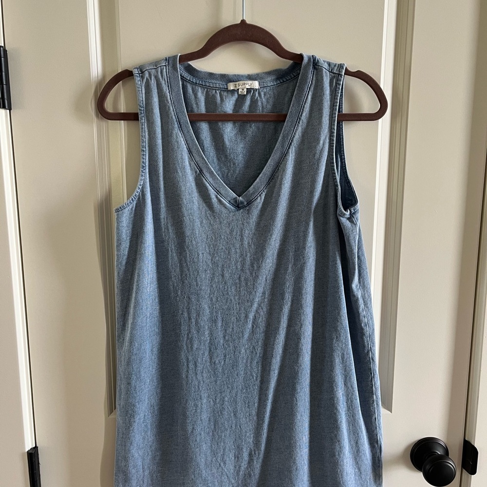 Z Supply Jersey Denim Tank Dress